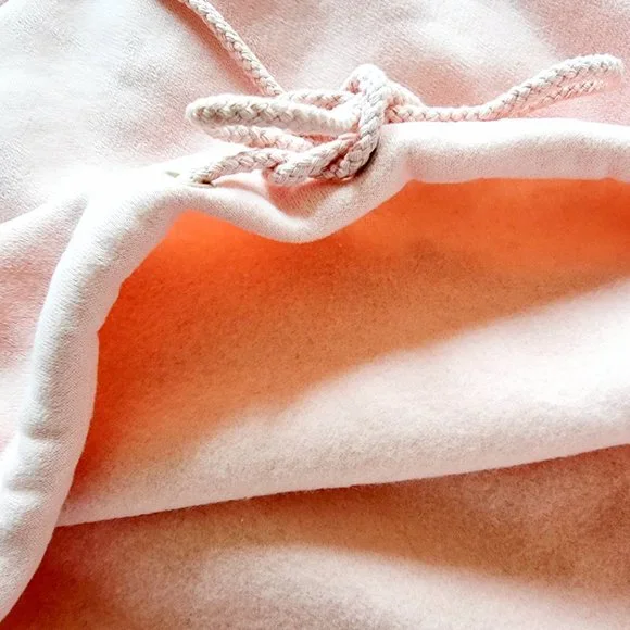 Y2k, pale / pastel / baby pink, cropped, hooded, 3/4 sleeve, jumper fits AU 8-12 - Picture 7 of 12